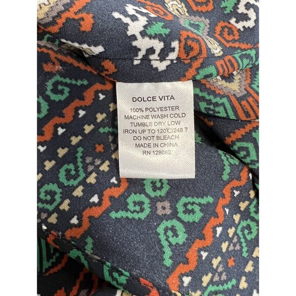 Dolce Vita Open Back Blouse~Size XS~Tribal Pattern Geometric Print Classic L6 21 - Picture 12 of 12